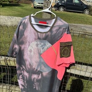 Vie Riche Pink and Black graphic T. Designer Streetwear - Preowned
